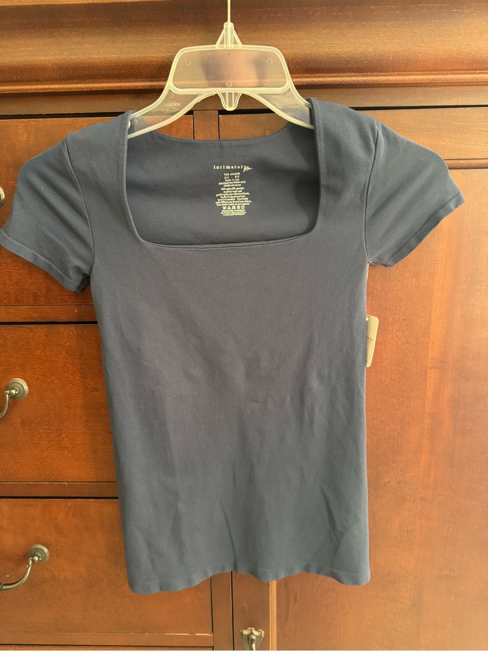 Free People Intimately Clean Lines Sunfade Baby Tee in Navy XS/S NWT